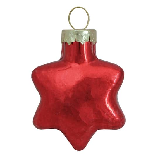 Whitehurst 56ct. 2&#x22; Shiny Red Glass Star Ornaments